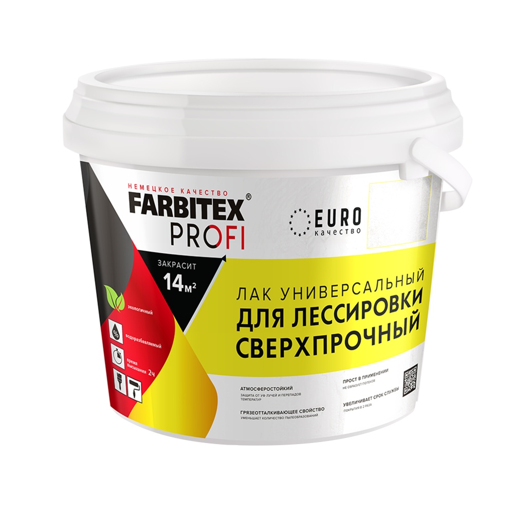 Лак лессирующий Farbitex Profi, сверхпрочный, для декоративной штукатурки, 900 мл