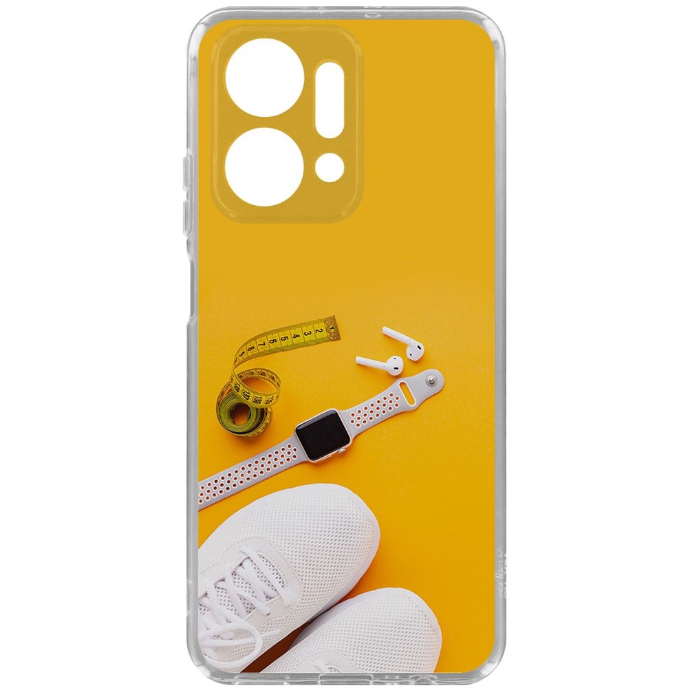 

Чехол-накладка Krutoff Clear Case Кроссовки женские Фитнес для Honor X7a, Прозрачный