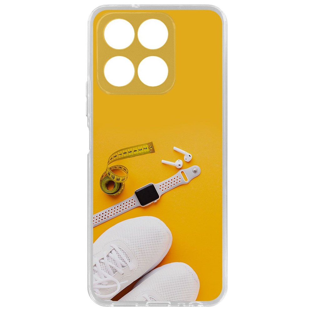 

Чехол-накладка Krutoff Clear Case Кроссовки женские Фитнес для Honor X8a, Прозрачный