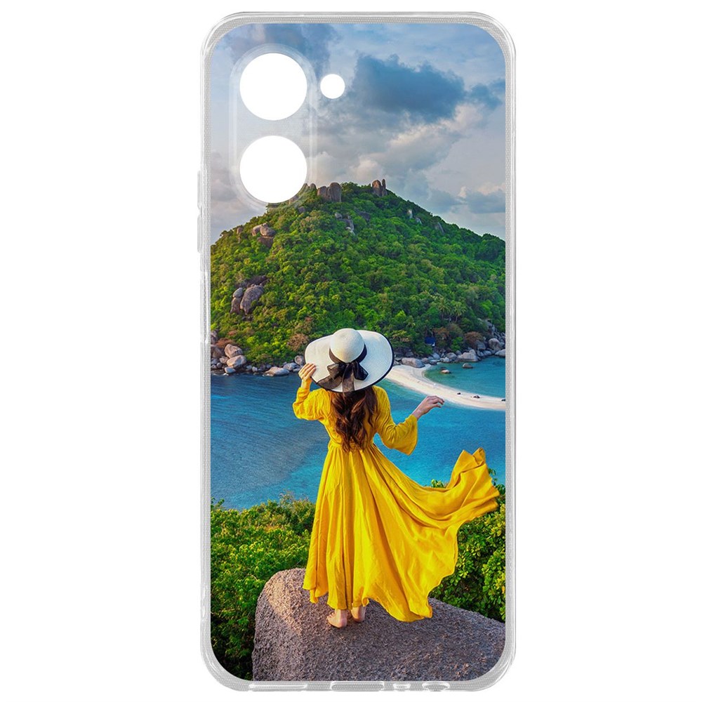 

Чехол-накладка Krutoff Clear Case Платье летнее женское для Realme C33 2023, Прозрачный