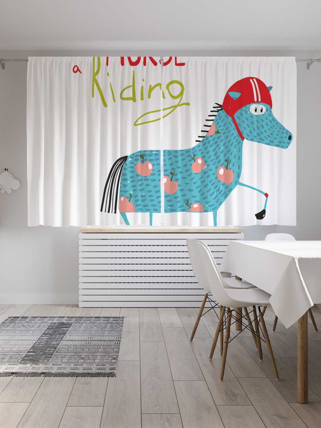 

Классические шторы JoyArty "Конь на скейте", серия Oxford DeLux, 2 полотна 145x180 см, Конь на скейте