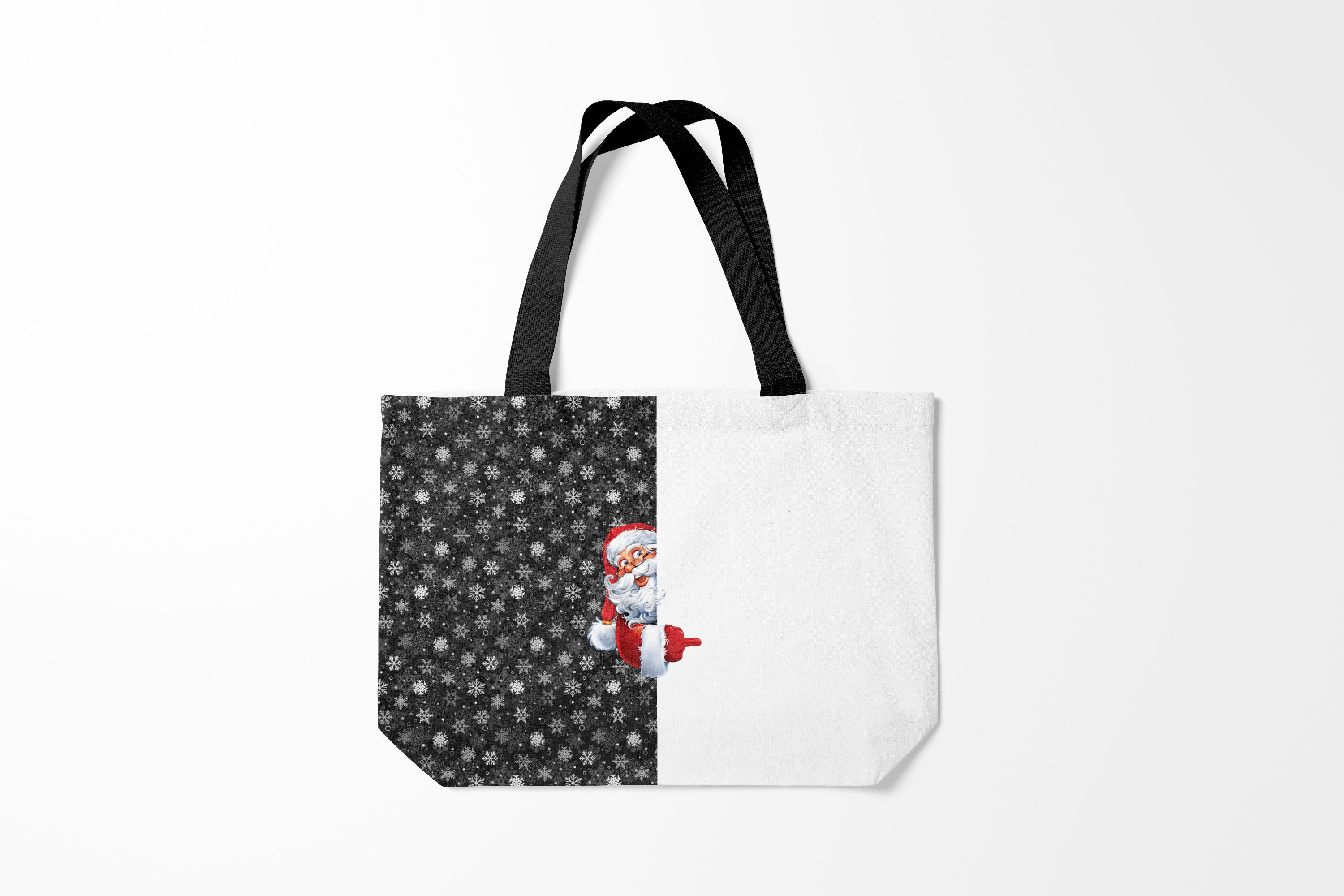 

Сумка шoппер унисекс Burnettie Новый год Дедушка Мороз, черный; белый, Новый год Дедушка Мороз