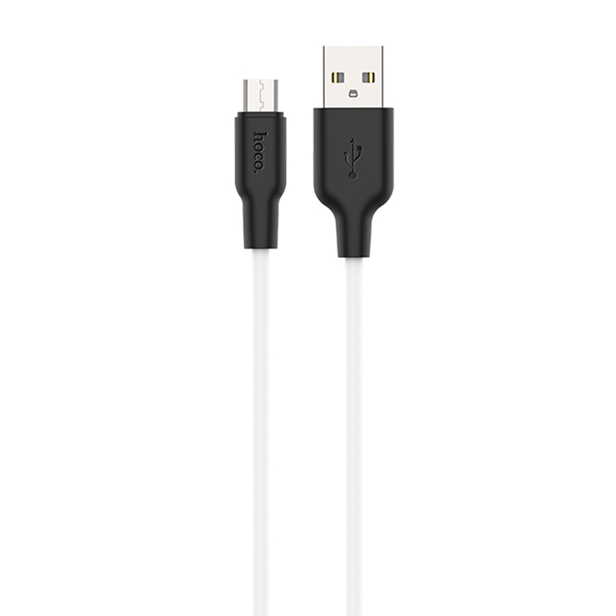 

Кабель Hoco X21 Plus Silicone USB - Micro USB, 2.4 А, 2 м, белый, X21 Plus