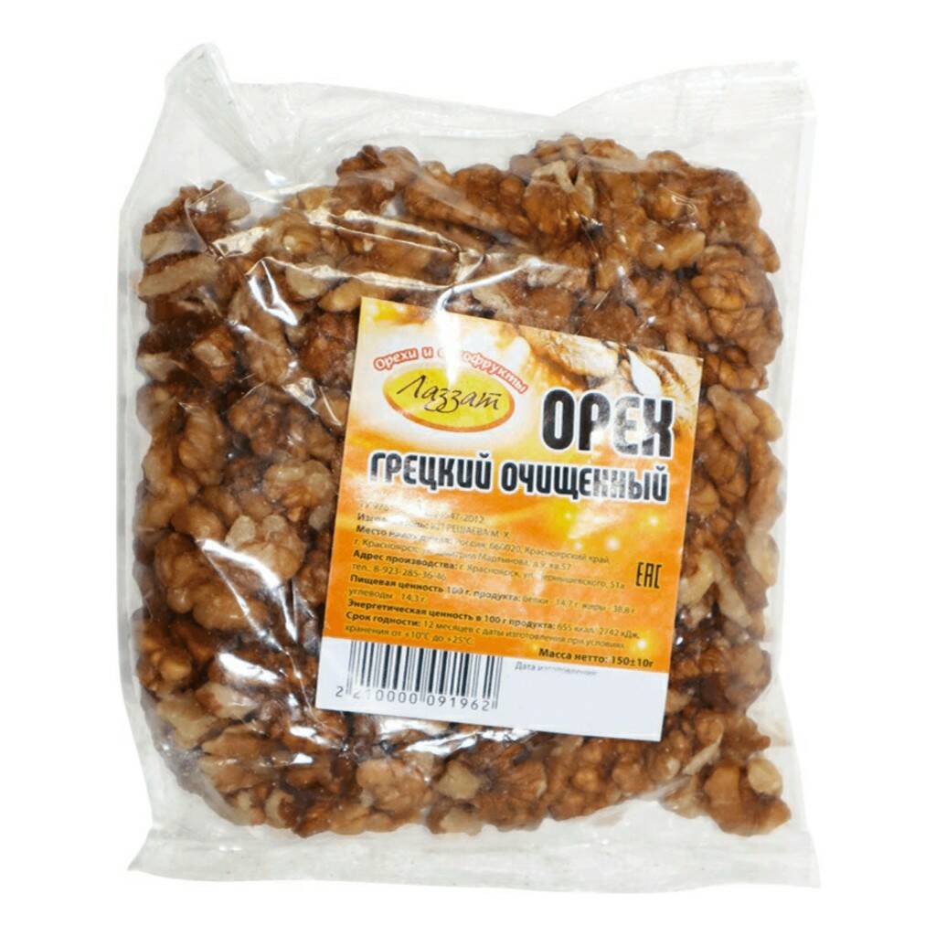

Орех грецкий Лаззат очищенный 150 г