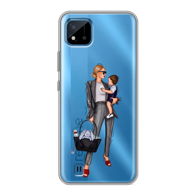 

Полупрозрачный дизайнерский силиконовый чехол для Realme C20 / Realme C11 (2021) Мама и сы