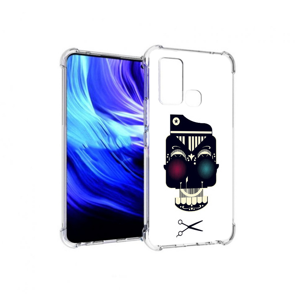 

Чехол MyPads Tocco для Vivo Z6 черно белый скелет с яркими глазами (PT226976.399.687), Прозрачный, Tocco