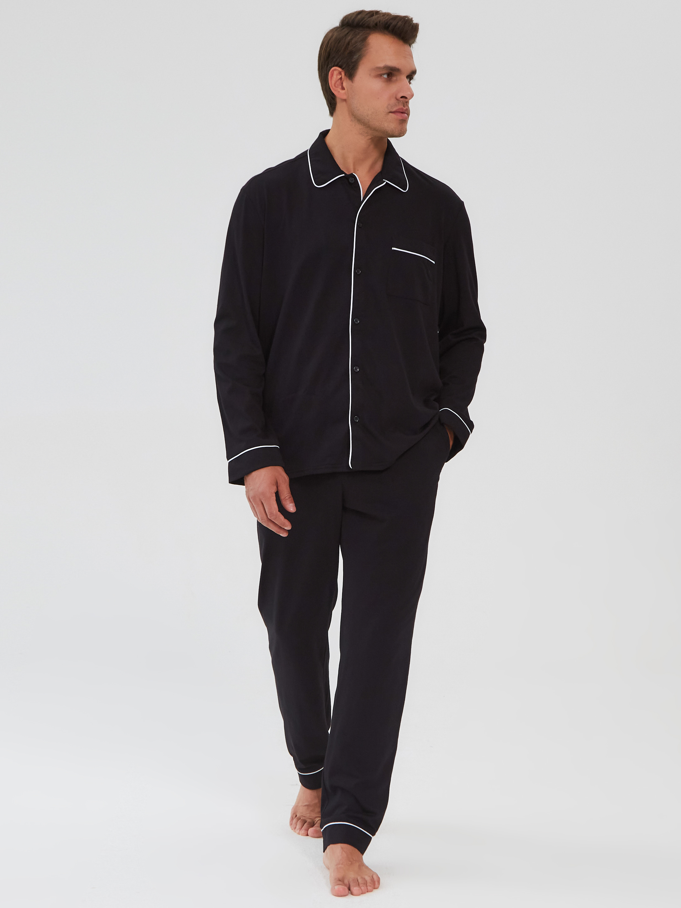 

Пижама мужская Ihomewear Классическая черная 54/182-188 RU, Черный, Классическая