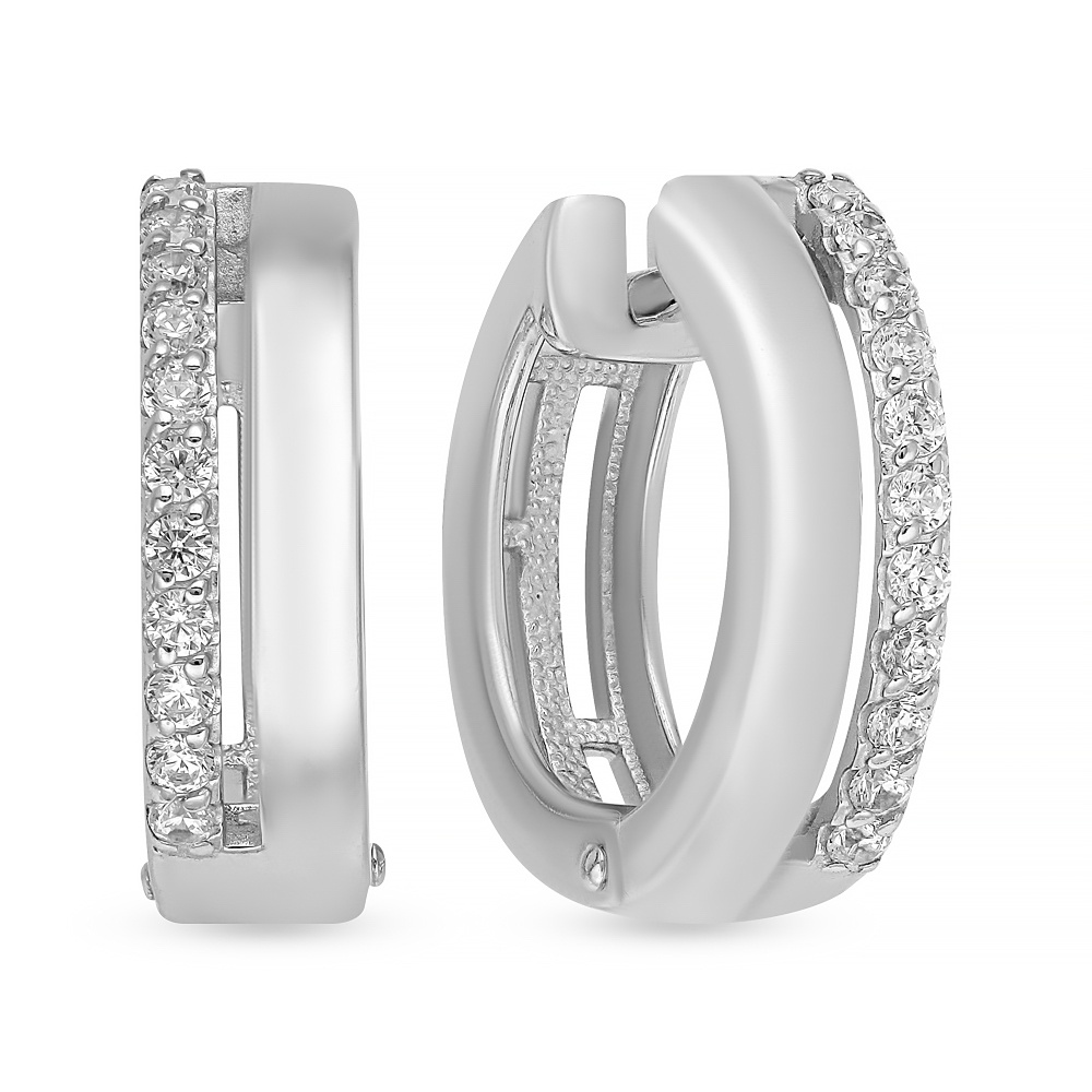 

Серьги конго из серебра 585Gold 702010516, фианит, 702010516