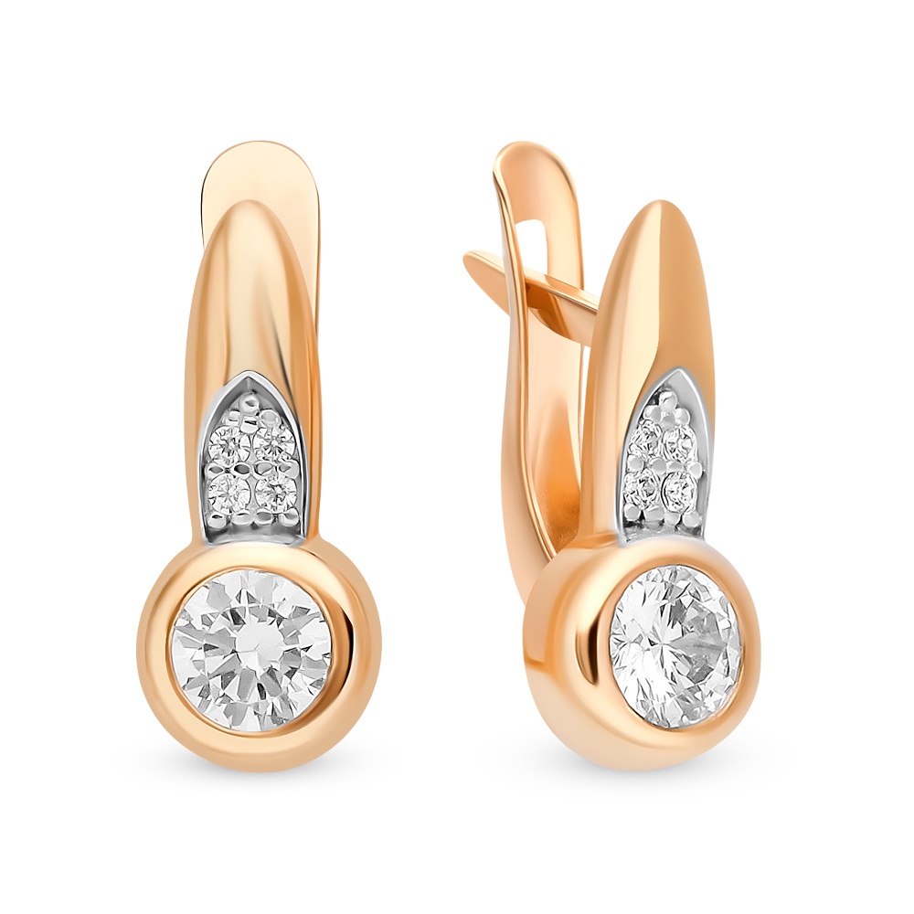 

Серьги из красного золота 585Gold 399000081, фианит, 399000081