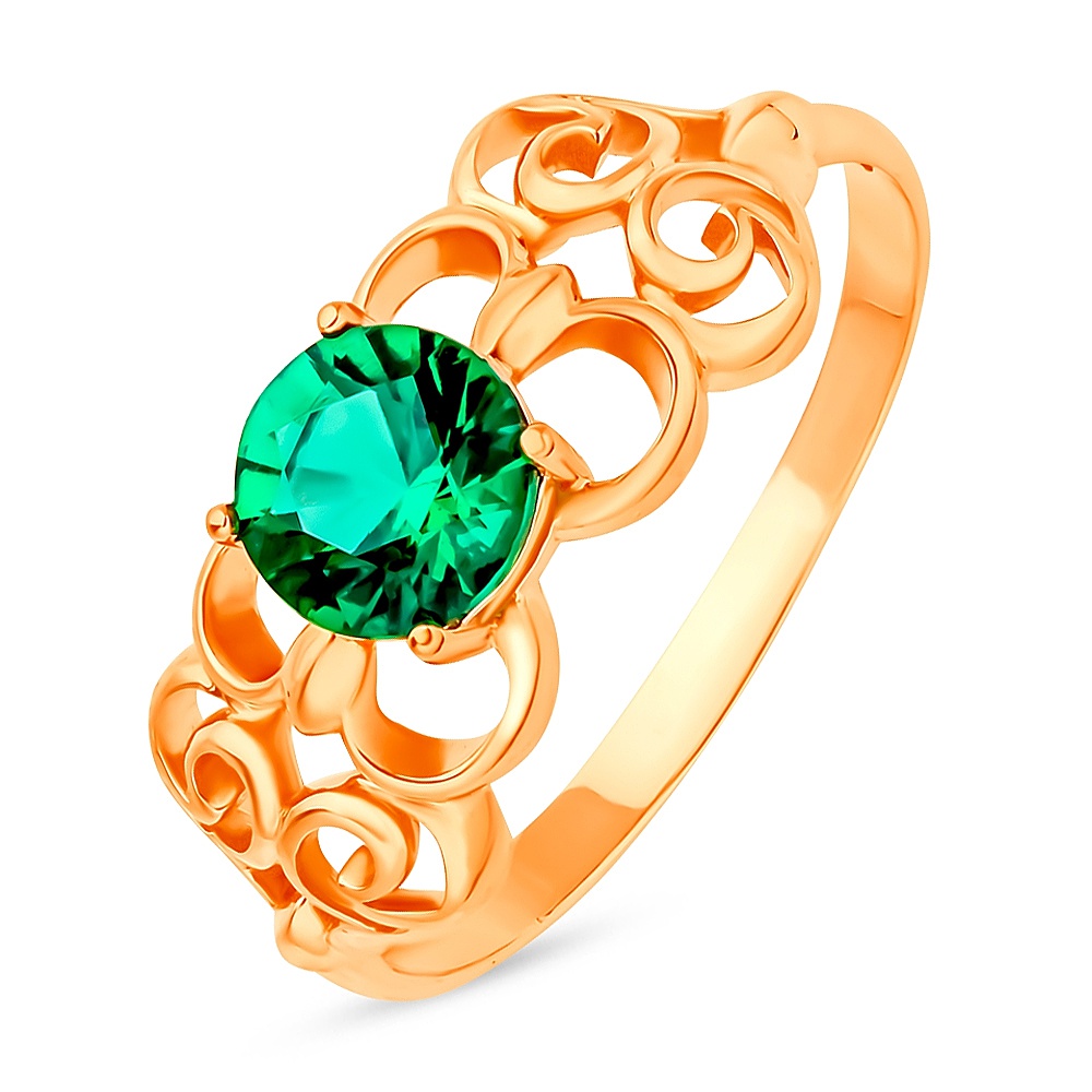 

Кольцо из золота р.  585Gold 101013751, изумруд искусственный, 101013751