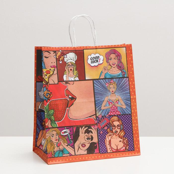 

Пакет крафт "Pop Art", 32 х 19,5 х 37 см
