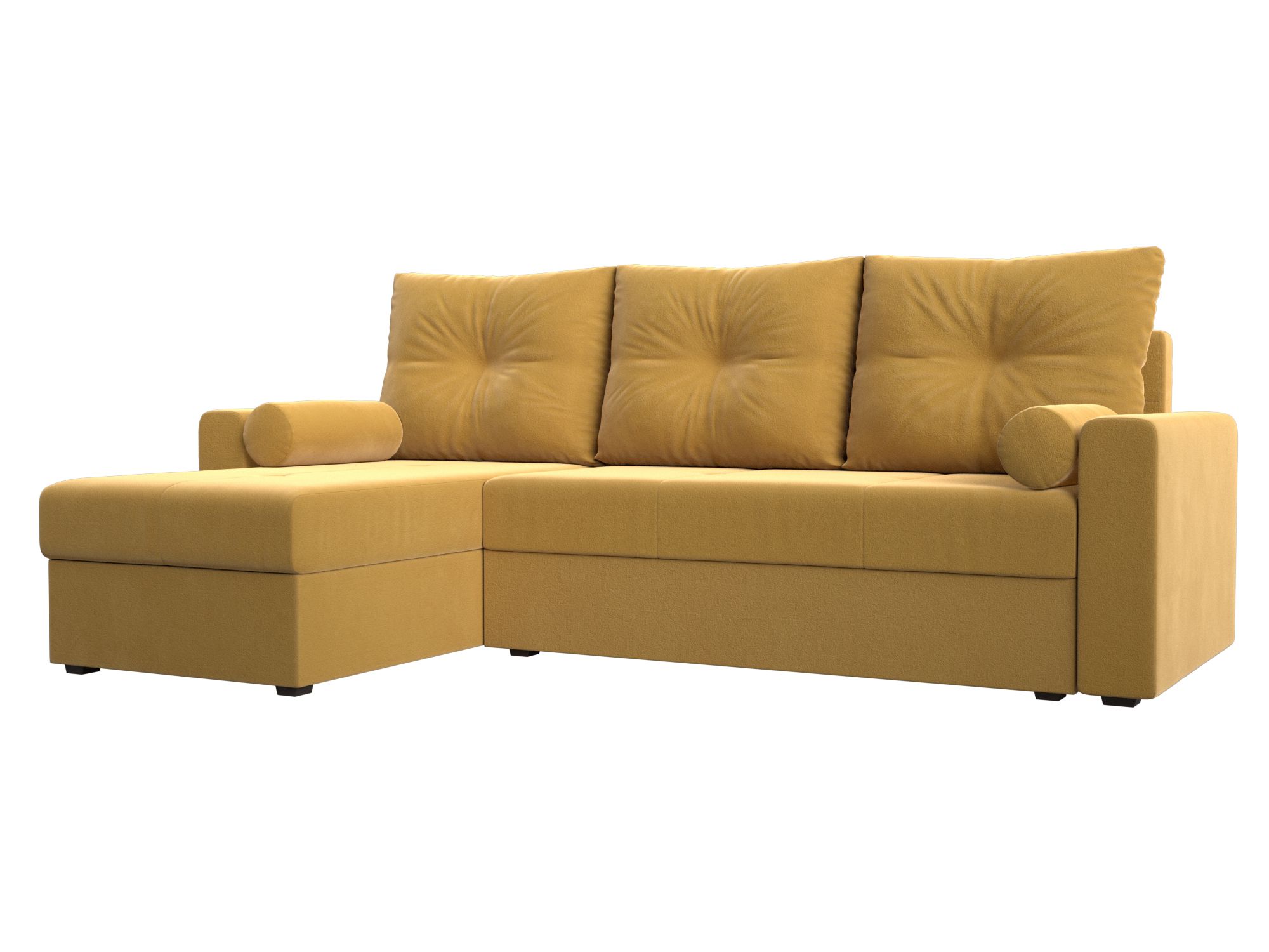 

Угловой диван Верона Лайт левый микровельвет желтый, Угловой диван Верона Лайт левый угол