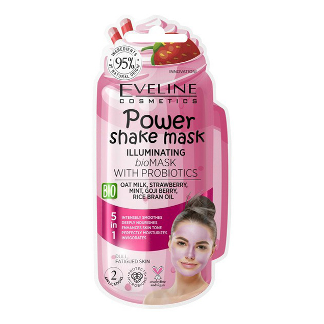 

Маска для лица Eveline Power Shake Mask Для сияния кожи с пробиотиками 10 мл