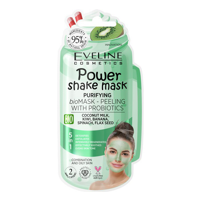 

Маска для лица Eveline Power Shake Mask Очищающая с пробиотиками 10 мл
