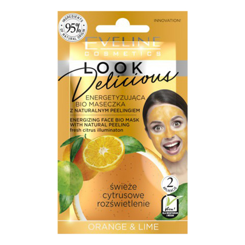

Биo-маска для лица Eveline Look Delicious Энергизирующая Апельсин-лайм, 10 мл
