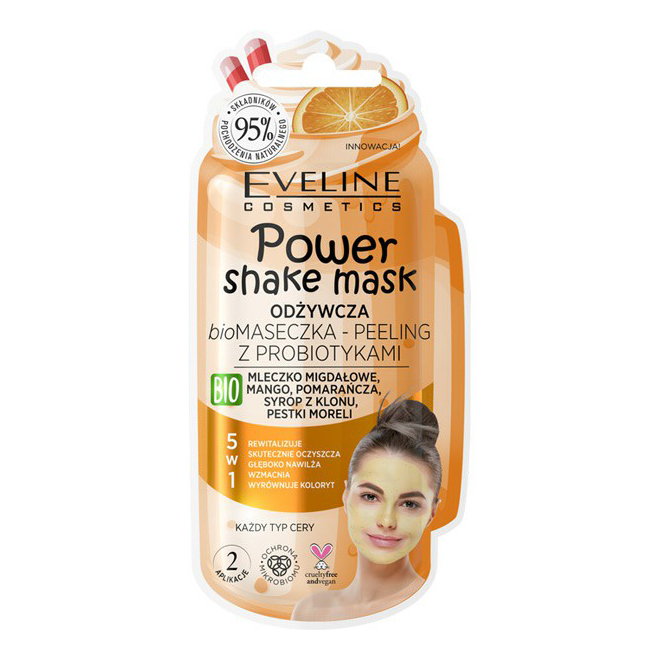 

Маска-пилинг для лица Eveline Power Shake Mask Питательная с пробиотиками 10 мл
