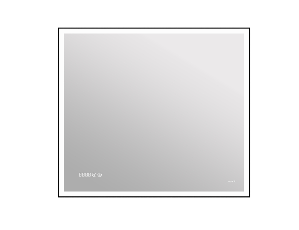 

Зеркало LED 011 design 100x80 с подсветкой, часы, металлическая рамкаKN-LU-LED011*100-d-Os, Серый, 00-004614