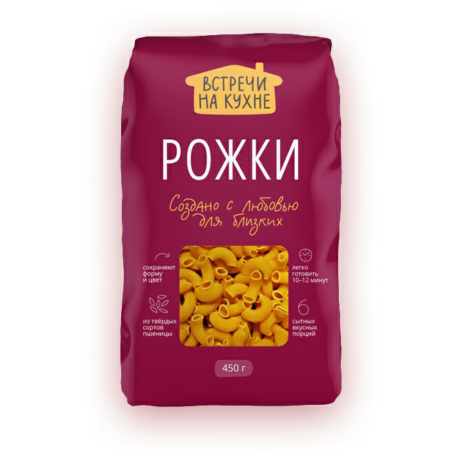 

Макаронные изделия Встречи на кухне Рожки 450 г