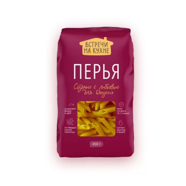 

Макаронные изделия Встречи на кухне Перья 450 г