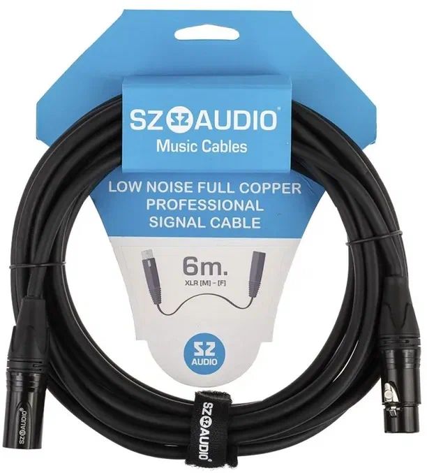 

Кабель акустический NoBrand SZ-Audio XLR(m) - XLR(f), 6м, Черный, SZ-Audio