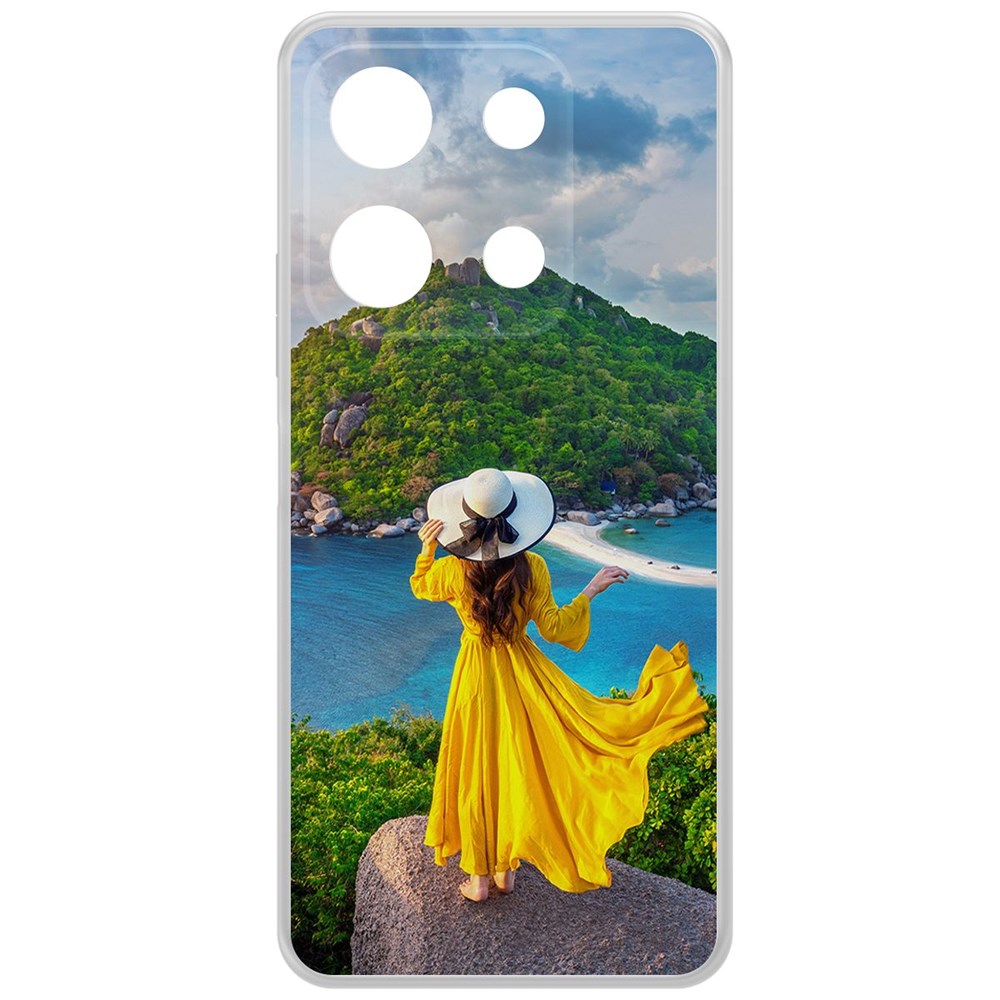 

Чехол-накладка Krutoff Clear Case Платье летнее женское для INFINIX Note 30i, Прозрачный