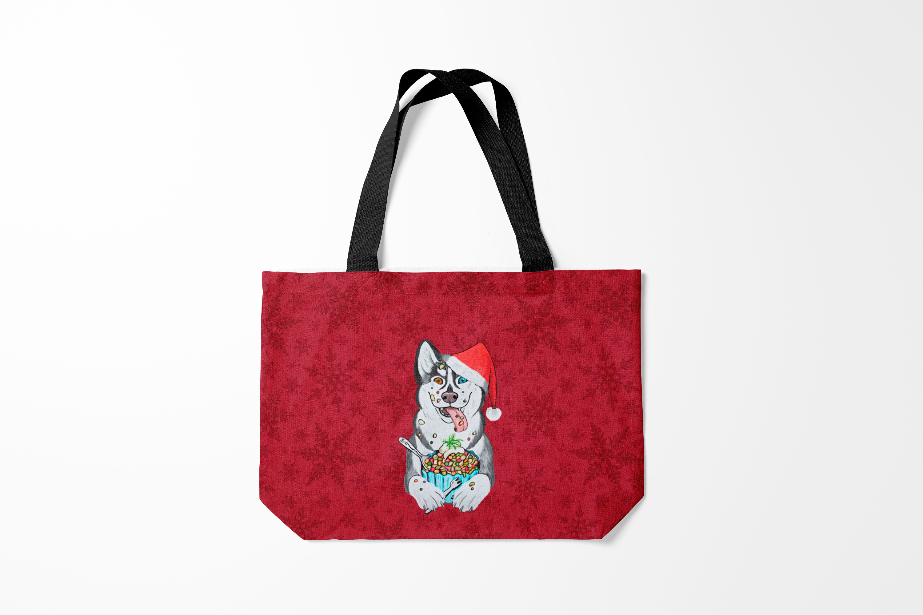 

Сумка шoппер унисекс Burnettie Новый год Christmas Husky, красный, Новый год Christmas Husky