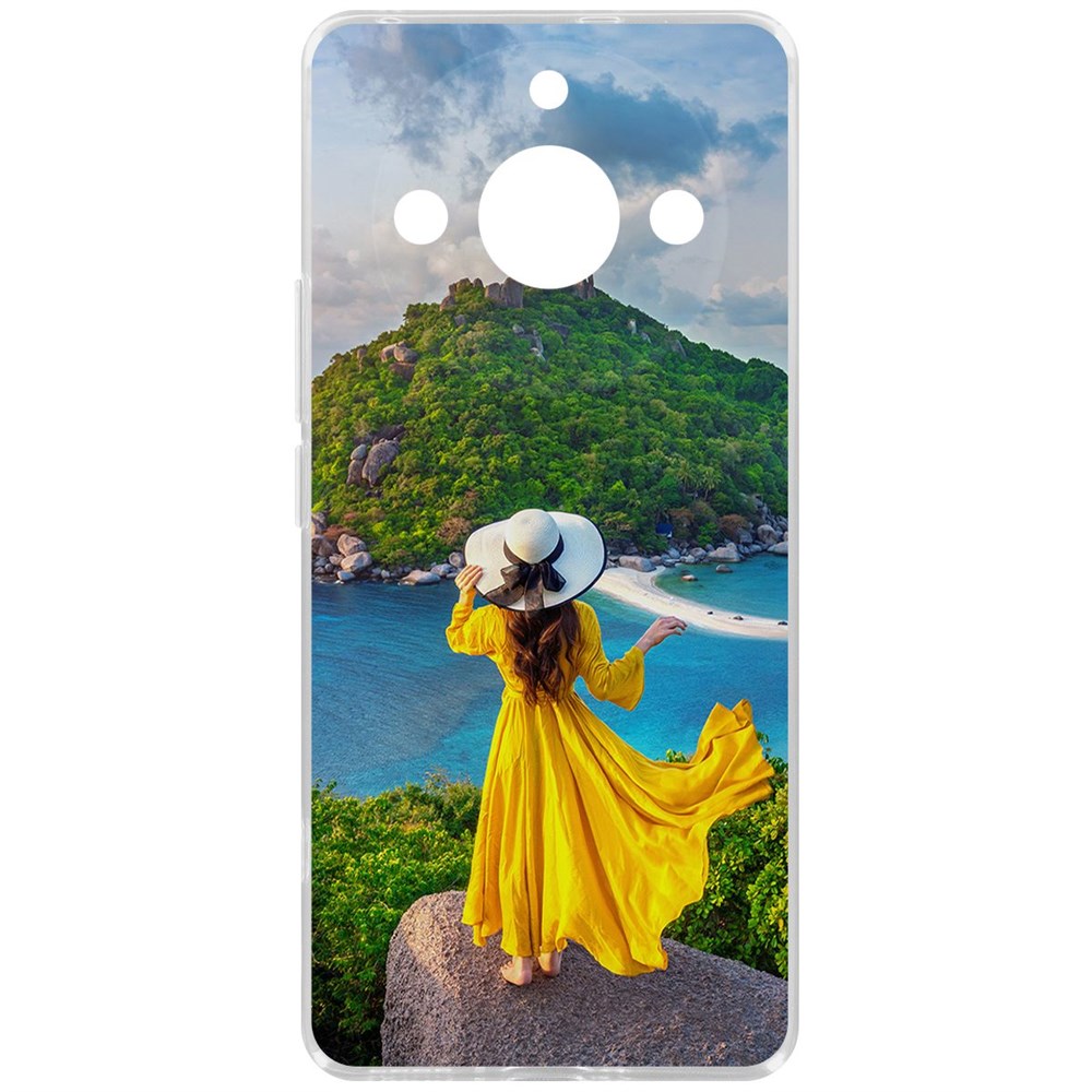 

Чехол-накладка Krutoff Clear Case Платье летнее женское для Realme 11 Pro+, Прозрачный