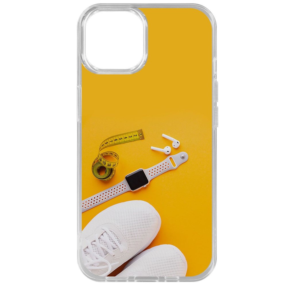 Чехол-накладка Krutoff Clear Case Кроссовки женские Фитнес для iPhone 15