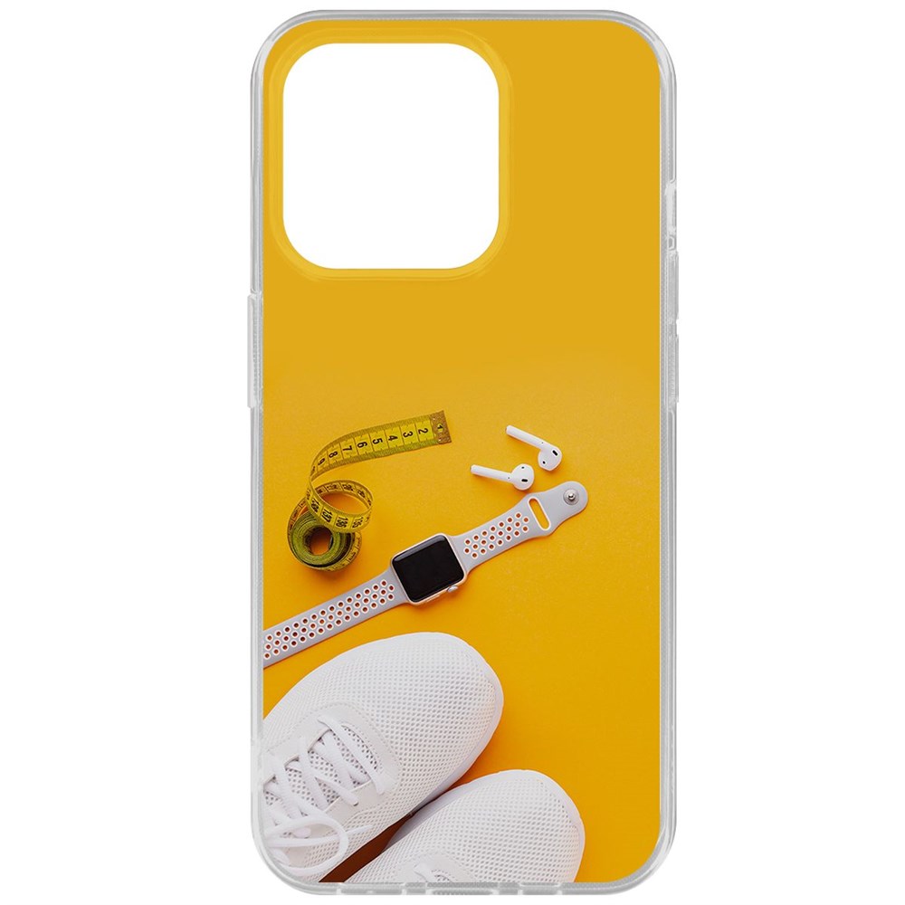 Чехол-накладка Krutoff Clear Case Кроссовки женские Фитнес для iPhone 15 Pro