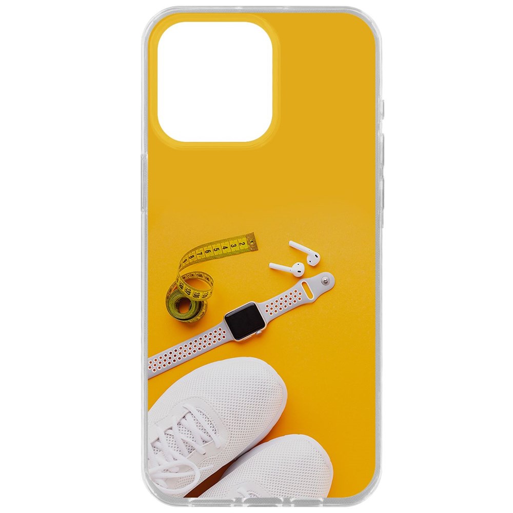 Чехол-накладка Krutoff Clear Case Кроссовки женские Фитнес для iPhone 15 Pro Max