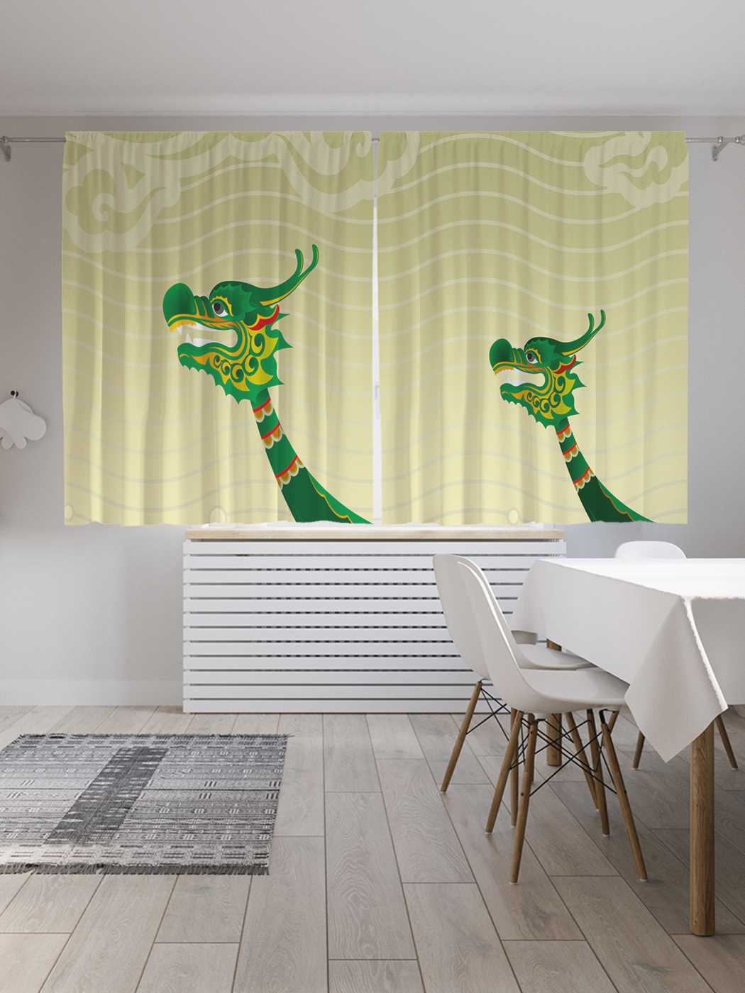 

Классические шторы JoyArty "Драконьи лодки", серия Oxford DeLux, 2 полотна 145x180 см, Драконьи лодки