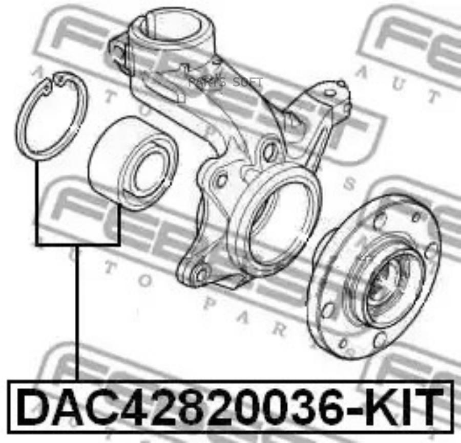 

Подшипник ступичный передний 42x82x36 FEBEST DAC42820036-KIT