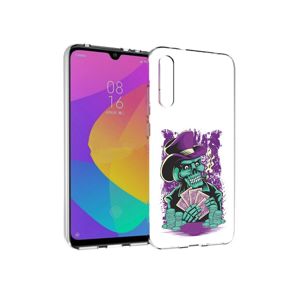 

Чехол MyPads Tocco для Xiaomi Mi CC9e зеленый череп с картами (PT134188.271.361), Прозрачный, Tocco