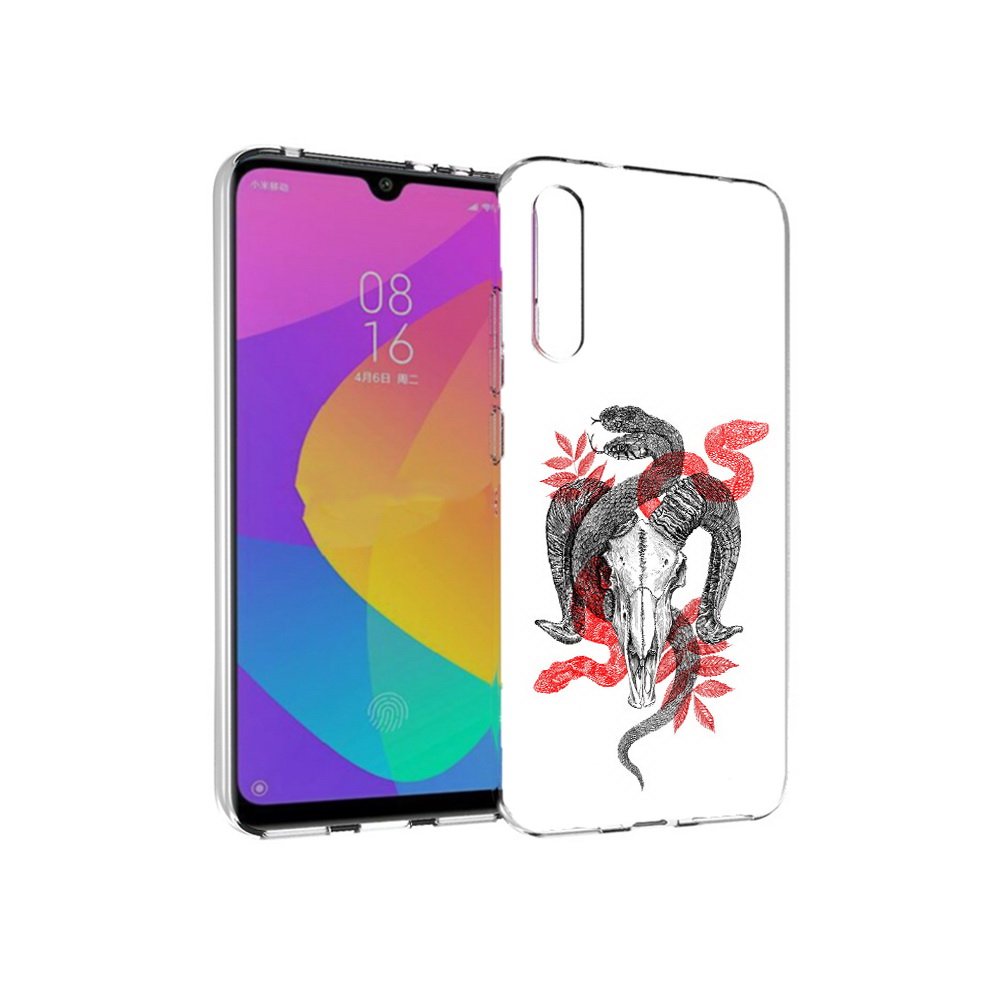 

Чехол MyPads Tocco для Xiaomi Mi CC9e змея в черепе рисунок (PT134188.271.365), Прозрачный, Tocco