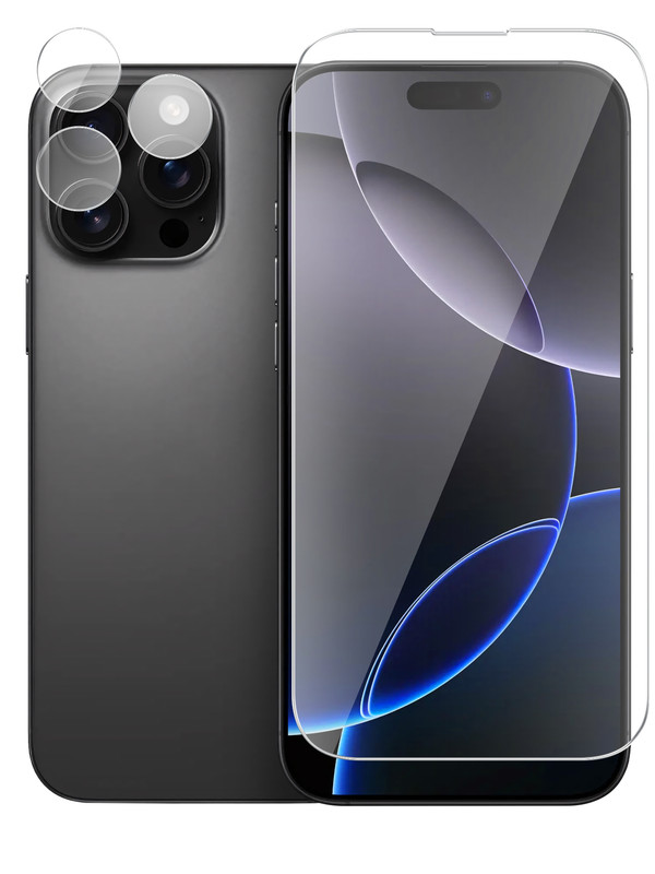 

Защитное стекло для Apple IPhone 16 Pro Max на экран и камеру гибридное прозрачное, Apple IPhone 16 Pro Max
