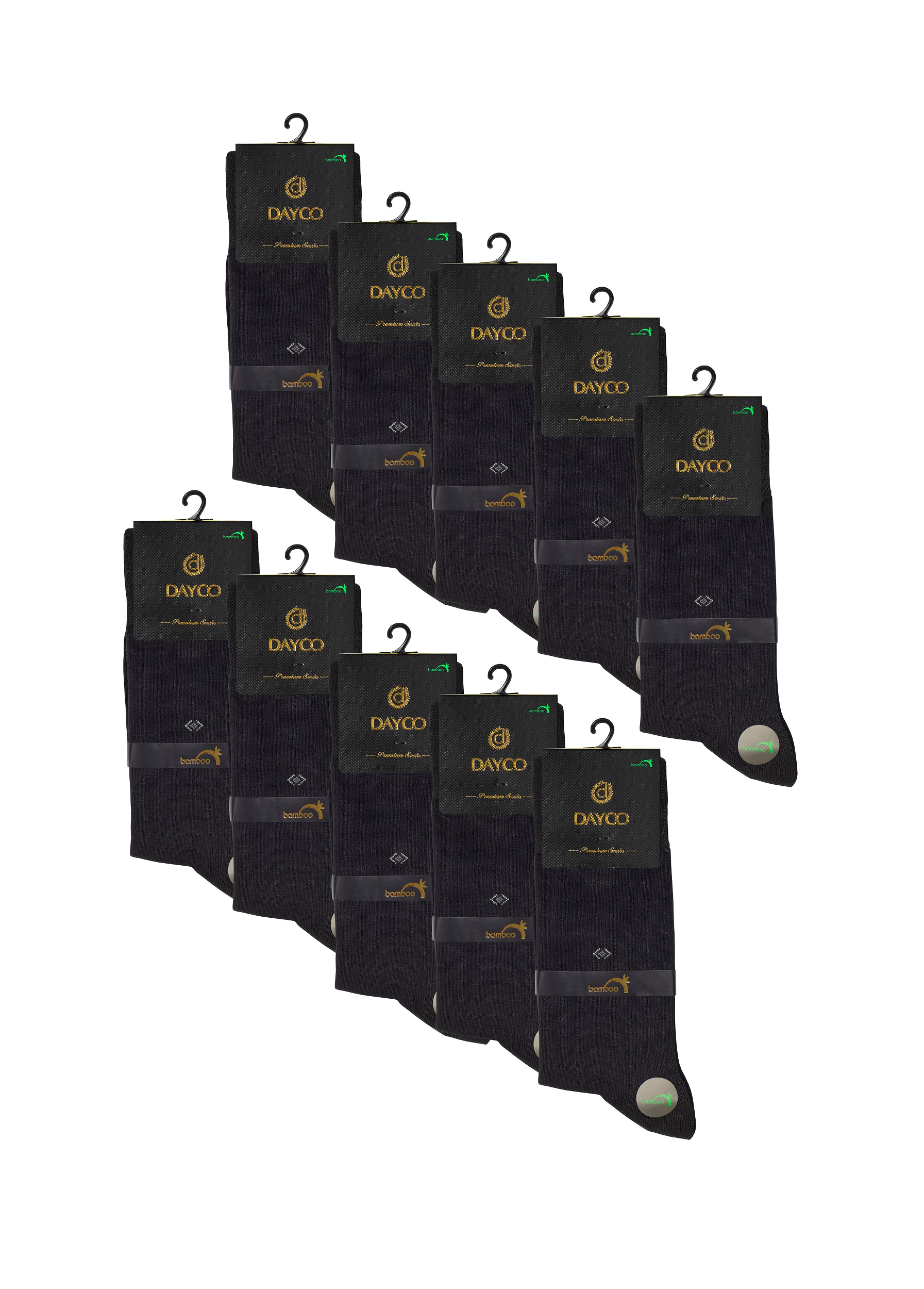 Комплект носков мужских DAYCO #008 бамбук+хлопок тёплые 10 черных 41-45, 10 пар