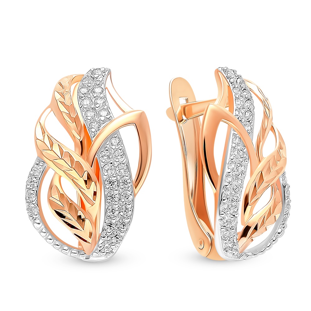 

Серьги из красного золота 585Gold 302006416, фианит, 302006416