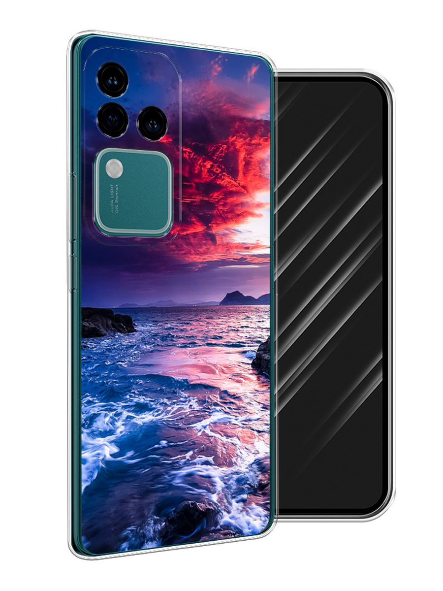 

Чехол Awog на Vivo V30 Pro/S18 Pro "Волны 1", Розовый;синий, 2610050-1