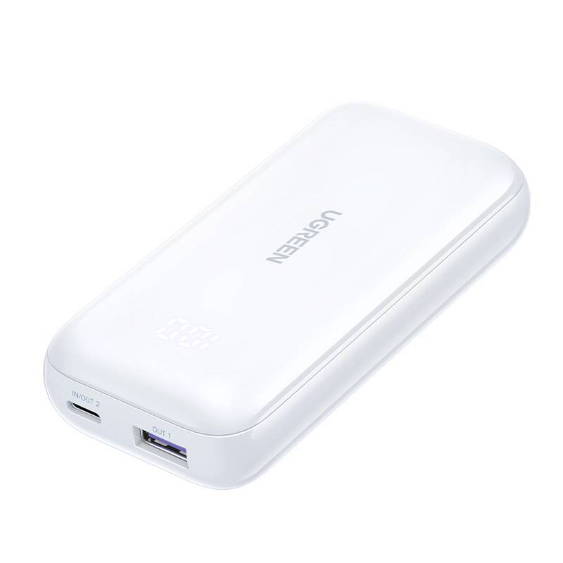 

Внешний аккумулятор UGREEN PB501 (25189) 10000mAh 30W с цифровым экраном, белый, PB501