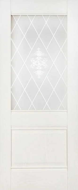 фото Дверь терри №52 дуб айвори, стекло с рисунком 80, еврошпон