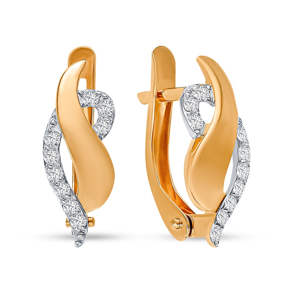 

Серьги из красного золота 585Gold 302006526, фианит, 302006526