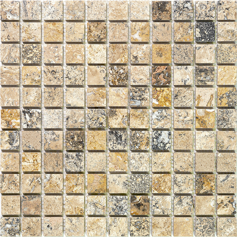 фото Мозаика из травертина natural adriatica бежевый квадрат m091-25p