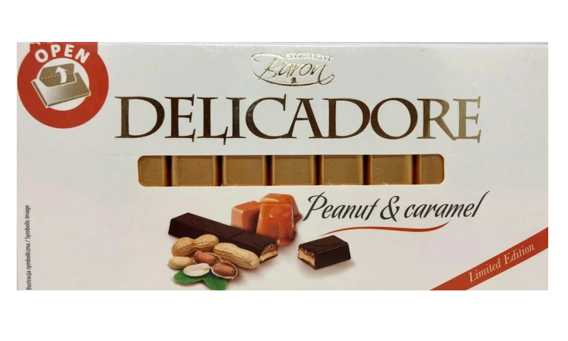 Шоколад Delicadore Peanut & Caramel молочный с карамелью и орехами 200 г