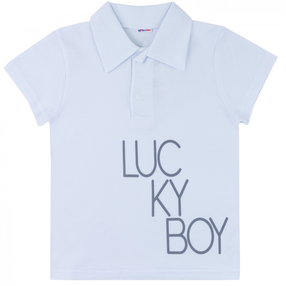 Поло детское YOULALA Lucky boy цв. белый р. 122 темно синий свитшот с принтом lucky number no 21 детское