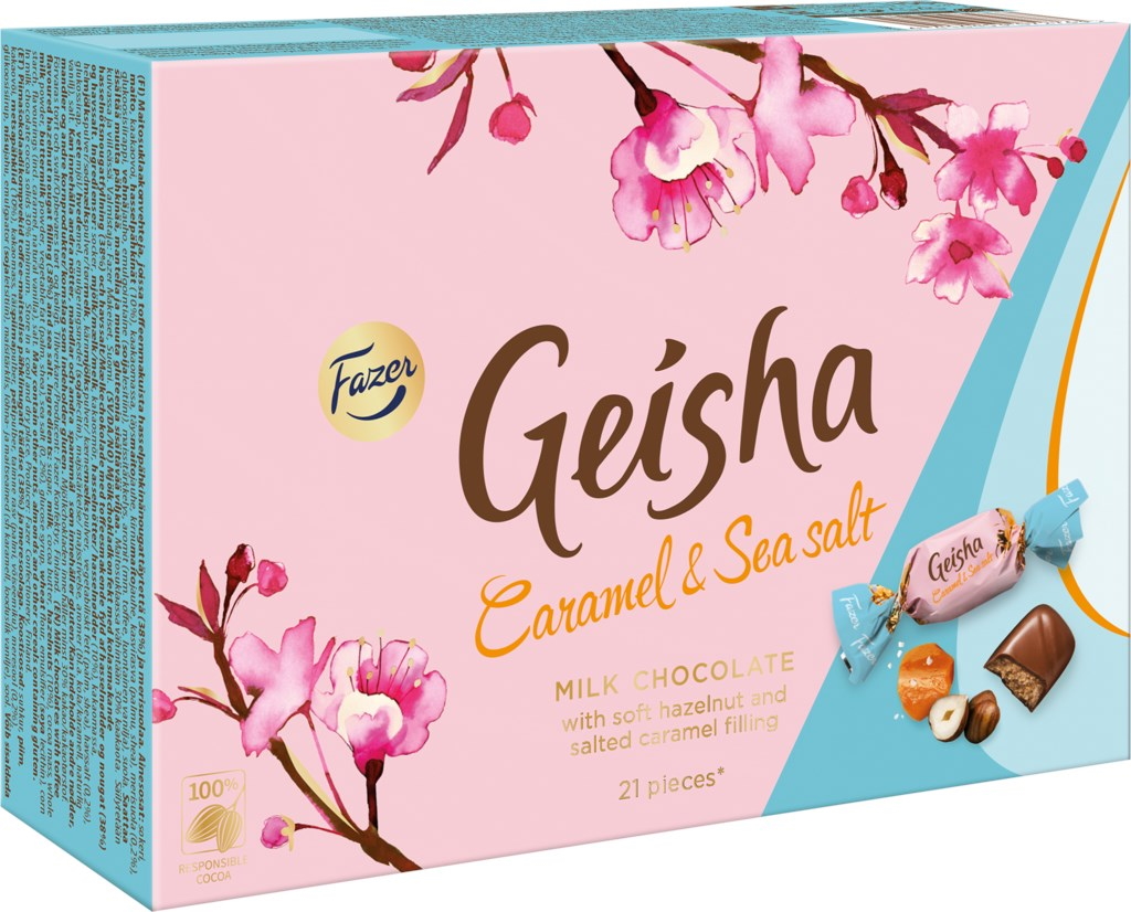 Конфеты шоколадные Geisha с карамелью и морской солью 150 г