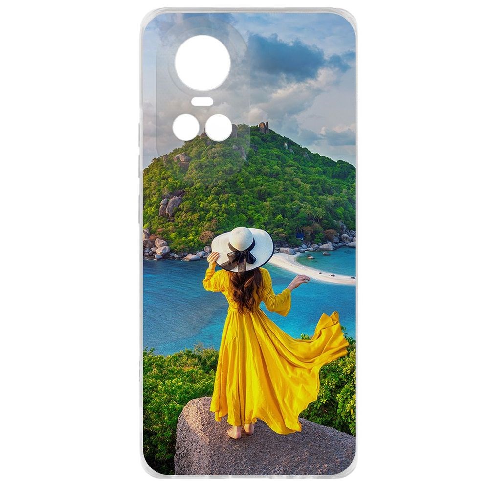 Чехол-накладка Krutoff Clear Case Платье летнее женское для Oppo Reno10 5G