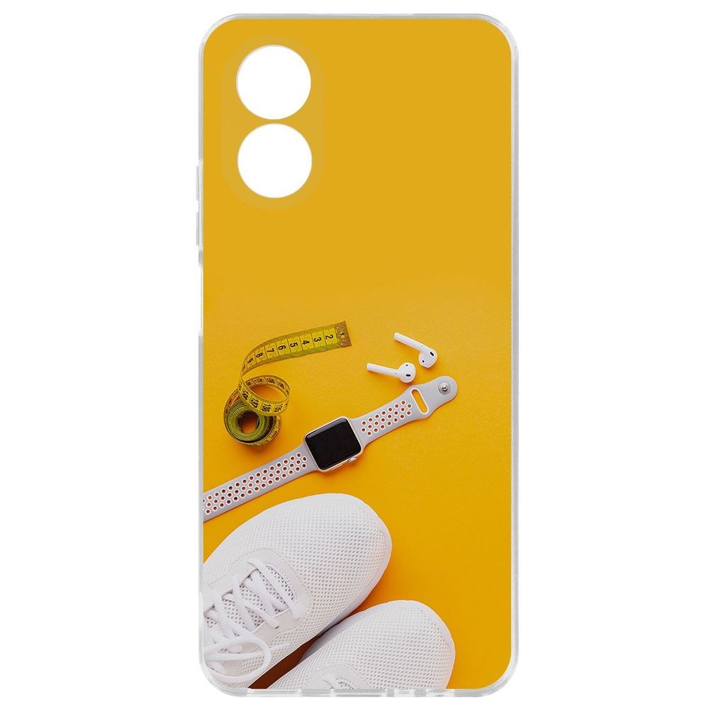 

Чехол-накладка Krutoff Clear Case Кроссовки женские Фитнес для Oppo A38 4G, Прозрачный