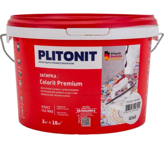 Затирка для плитки PLITONIT Colorit Premium биоцидная серая 0.5-13 мм 2 кг затирка plitonit