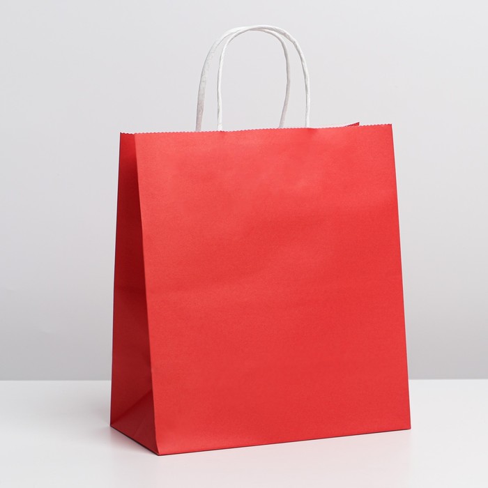 

Пакет крафтовый «Red», 22 × 25 × 12 см, Коллекция упаковки Дарите Счастье BASIC
