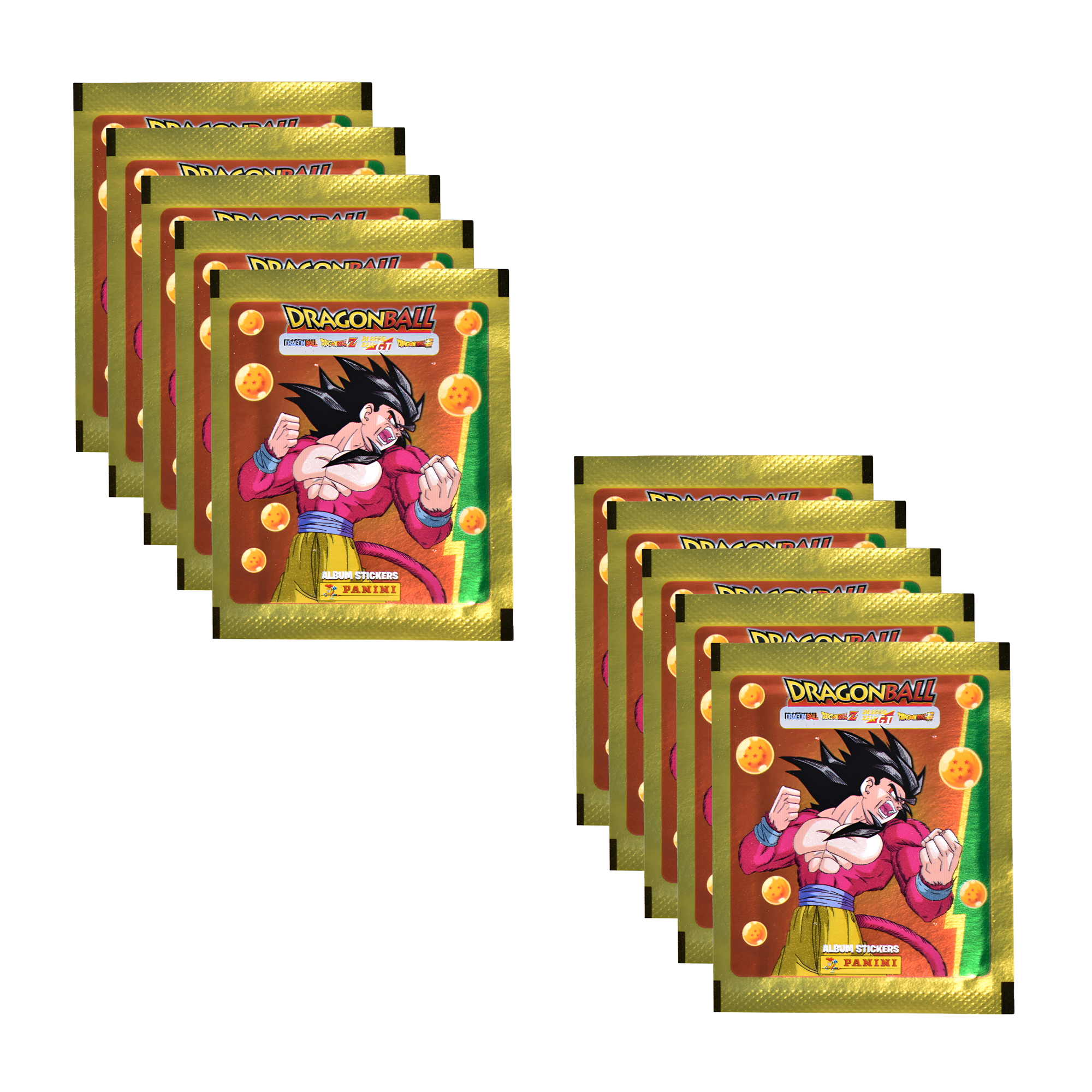 

Наклейки Panini Dragon Ball 10 пакетиков, 50 наклеек, Dragon Ball